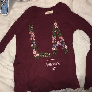 Maroon long sleeve Hollister shirt